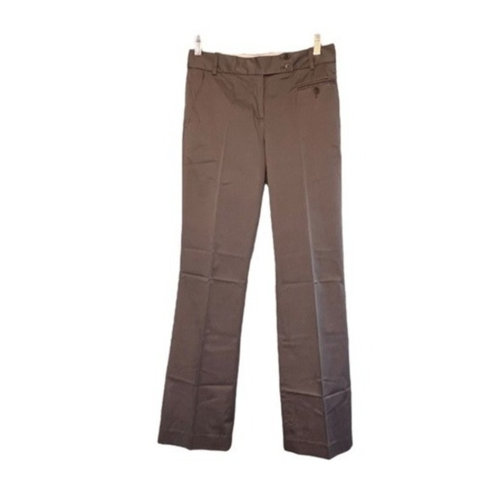 BCBG Maxazria‎ Trousers Gray Cotton Knit Hi-Rise Straight Leg Dress Pants 2
